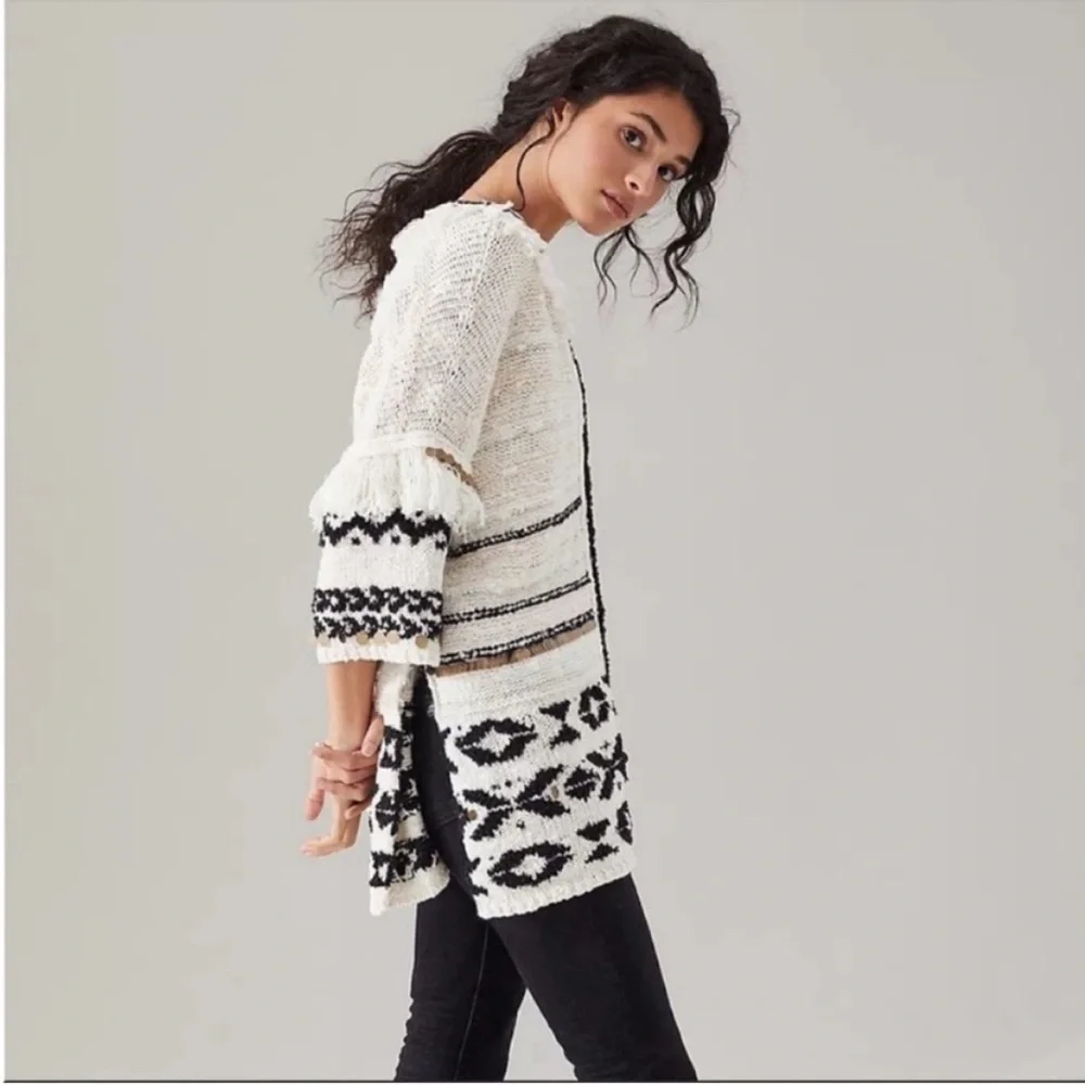 Anthropologie Margot fringe poncho sweater - Picture 3 of 16